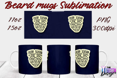 Beard Mug PNG Sublimation | 11 Oz 15 Oz Mug Sublimation | Men Quotes PNG Sublimation The T Store Design 