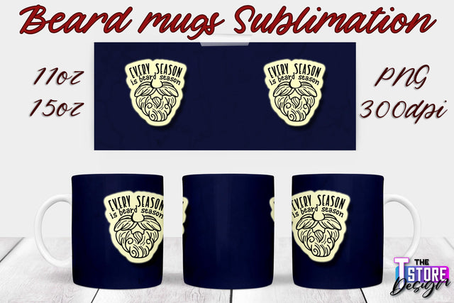 Beard Mug PNG Sublimation | 11 Oz 15 Oz Mug Sublimation | Men Quotes PNG Sublimation The T Store Design 