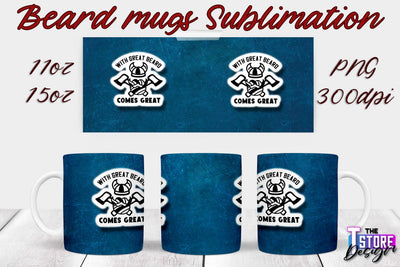 Beard Mug PNG Sublimation | 11 Oz 15 Oz Mug Sublimation | Men Quotes PNG Sublimation The T Store Design 
