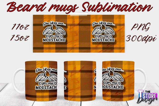 Beard Mug PNG Sublimation | 11 Oz 15 Oz Mug Sublimation | Men Quotes PNG Sublimation The T Store Design 
