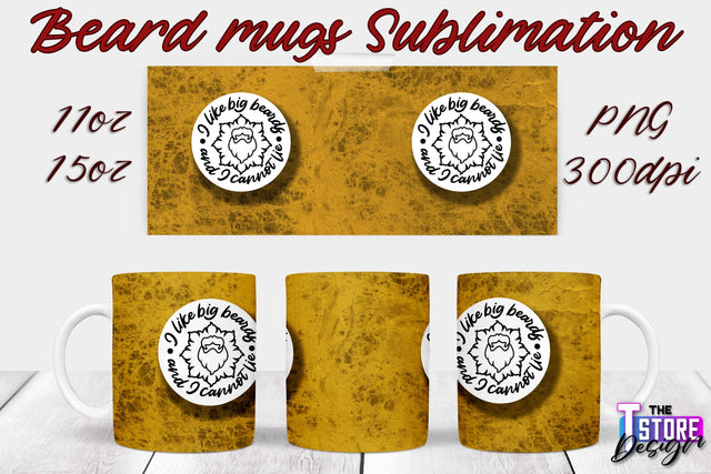Beard Mug PNG Sublimation | 11 Oz 15 Oz Mug Sublimation | Men Quotes PNG Sublimation The T Store Design 