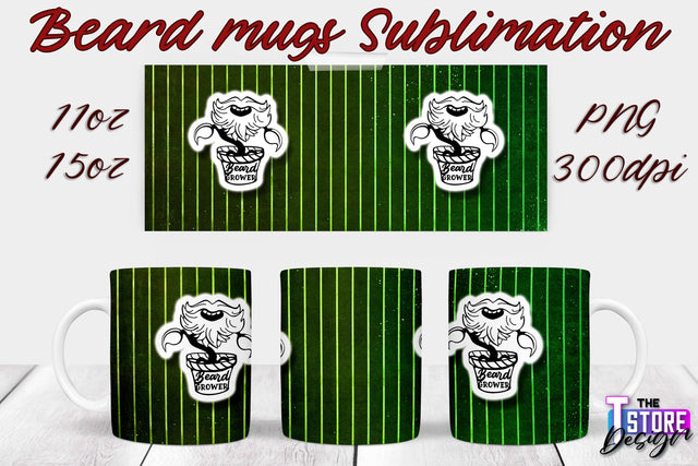 Beard Mug PNG Sublimation | 11 Oz 15 Oz Mug Sublimation | Men Quotes PNG Sublimation The T Store Design 