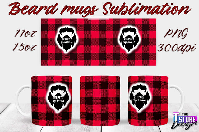Beard Mug PNG Sublimation | 11 Oz 15 Oz Mug Sublimation | Men Quotes PNG Sublimation The T Store Design 