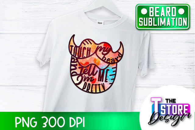 Beard Sublimation | Men Quotes | T-Shirt Design | PNG File Sublimation The T Store Design 