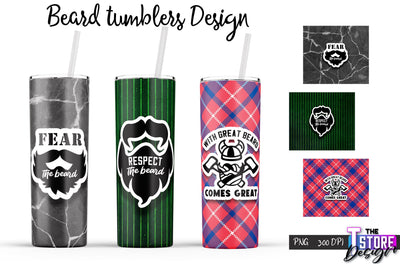 Beard Tumblers Wrap | PNG File | 300 DPI | Men Quotes PNG Sublimation The T Store Design 