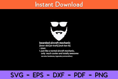 Bearded Aircraft Mechanic Funny Airplane Mechanic Svg Design SVG artprintfile 