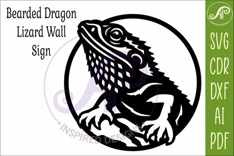 Bearded Dragon Lizard Wall Art SVG, Australian Reptile SVG APInspireddesigns 