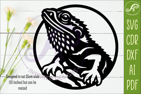 Bearded Dragon Lizard Wall Art SVG, Australian Reptile SVG APInspireddesigns 