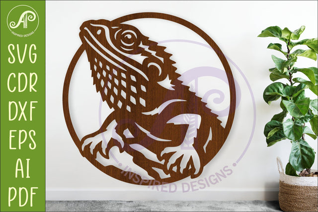 Bearded Dragon Lizard Wall Art SVG, Australian Reptile SVG APInspireddesigns 