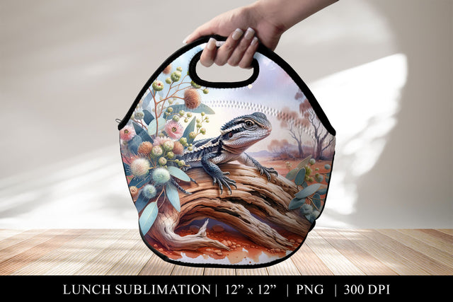 Bearded Dragon Lunch Bag Sublimation PNG Sublimation BijouBay 