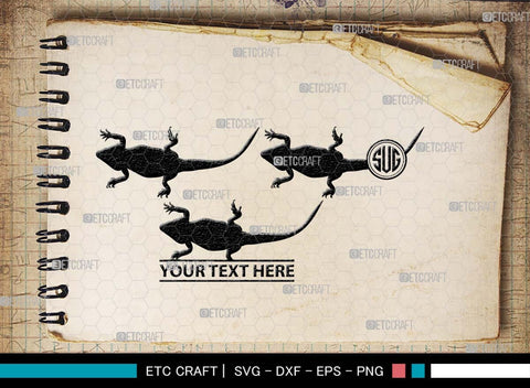 Bearded Dragon Monogram, Bearded Dragon Silhouette, Dragon SVG, Lizard Svg, Reptile Svg, Dragon Iguana Svg, Dragon Bundle, SB00565 SVG ETC Craft 