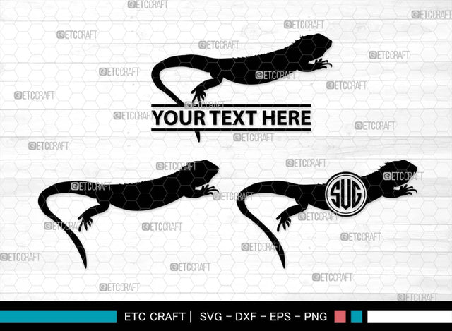 Bearded Dragon Monogram, Bearded Dragon Silhouette, Dragon SVG, Lizard Svg, Reptile Svg, Dragon Iguana Svg, Dragon Bundle, SB00565 SVG ETC Craft 