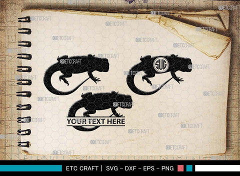 Bearded Dragon Monogram, Bearded Dragon Silhouette, Dragon SVG, Lizard Svg, Reptile Svg, Dragon Iguana Svg, Dragon Bundle, SB00565 SVG ETC Craft 
