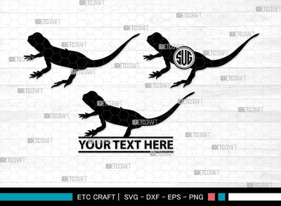 Bearded Dragon Monogram, Bearded Dragon Silhouette, Dragon SVG, Lizard Svg, Reptile Svg, Dragon Iguana Svg, Dragon Bundle, SB00565 SVG ETC Craft 