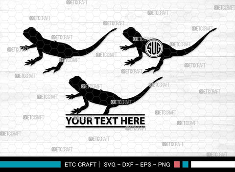 Bearded Dragon Monogram, Bearded Dragon Silhouette, Dragon SVG, Lizard Svg, Reptile Svg, Dragon Iguana Svg, Dragon Bundle, SB00565 SVG ETC Craft 