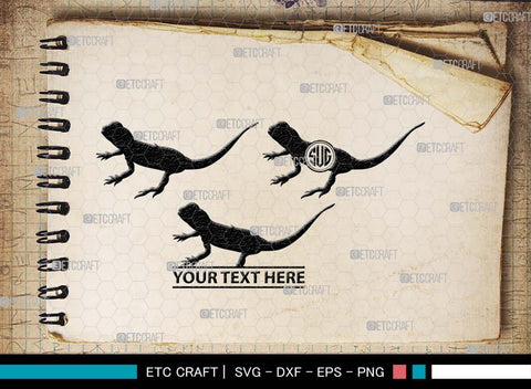 Bearded Dragon Monogram, Bearded Dragon Silhouette, Dragon SVG, Lizard Svg, Reptile Svg, Dragon Iguana Svg, Dragon Bundle, SB00565 SVG ETC Craft 