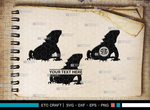 Bearded Dragon Monogram, Bearded Dragon Silhouette, Dragon SVG, Lizard Svg, Reptile Svg, Dragon Iguana Svg, Dragon Bundle, SB00565 SVG ETC Craft 