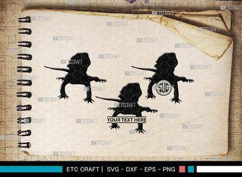 Bearded Dragon Monogram, Bearded Dragon Silhouette, Dragon SVG, Lizard Svg, Reptile Svg, Dragon Iguana Svg, Dragon Bundle, SB00565 SVG ETC Craft 
