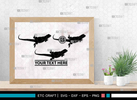 Bearded Dragon Monogram, Bearded Dragon Silhouette, Dragon SVG, Lizard Svg, Reptile Svg, Dragon Iguana Svg, Dragon Bundle, SB00565 SVG ETC Craft 