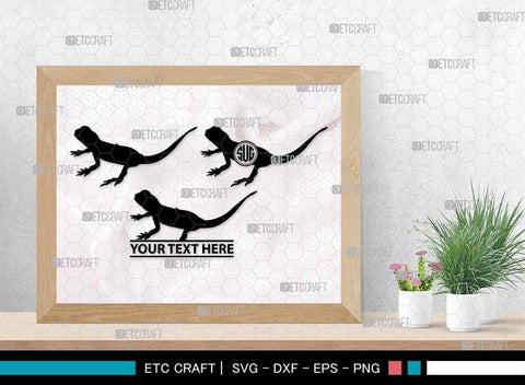 Bearded Dragon Monogram, Bearded Dragon Silhouette, Dragon SVG, Lizard Svg, Reptile Svg, Dragon Iguana Svg, Dragon Bundle, SB00565 SVG ETC Craft 