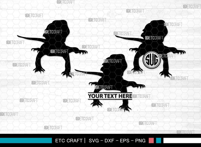 Bearded Dragon Monogram, Bearded Dragon Silhouette, Dragon SVG, Lizard Svg, Reptile Svg, Dragon Iguana Svg, Dragon Bundle, SB00565 SVG ETC Craft 
