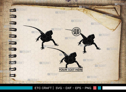 Bearded Dragon Monogram, Bearded Dragon Silhouette, Dragon SVG, Lizard Svg, Reptile Svg, Dragon Iguana Svg, Dragon Bundle, SB00565 SVG ETC Craft 