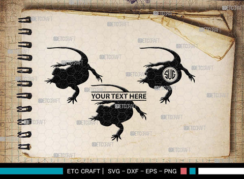 Bearded Dragon Monogram, Bearded Dragon Silhouette, Dragon SVG, Lizard Svg, Reptile Svg, Dragon Iguana Svg, Dragon Bundle, SB00565 SVG ETC Craft 