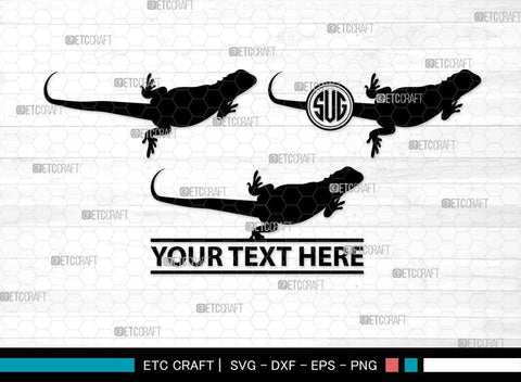 Bearded Dragon Monogram, Bearded Dragon Silhouette, Dragon SVG, Lizard Svg, Reptile Svg, Dragon Iguana Svg, Dragon Bundle, SB00565 SVG ETC Craft 