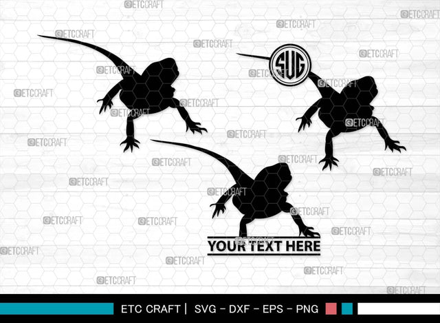 Bearded Dragon Monogram, Bearded Dragon Silhouette, Dragon SVG, Lizard Svg, Reptile Svg, Dragon Iguana Svg, Dragon Bundle, SB00565 SVG ETC Craft 
