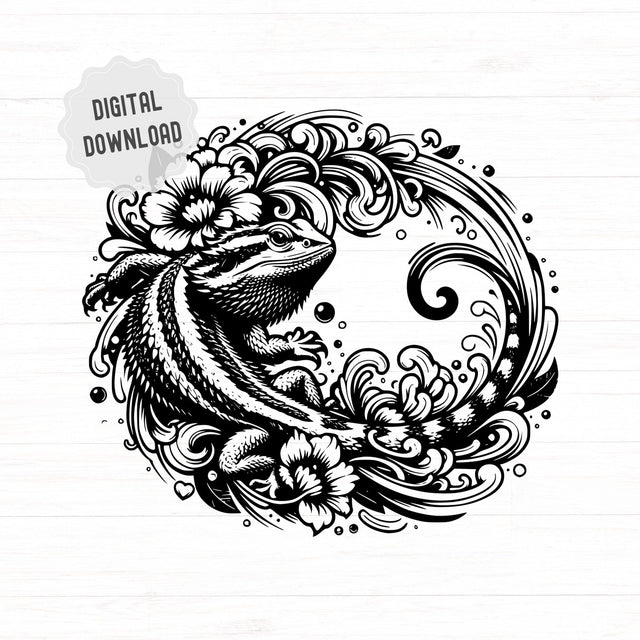 Bearded Dragon SVG DXF PNG JPG SVG CraftySVGStudio 
