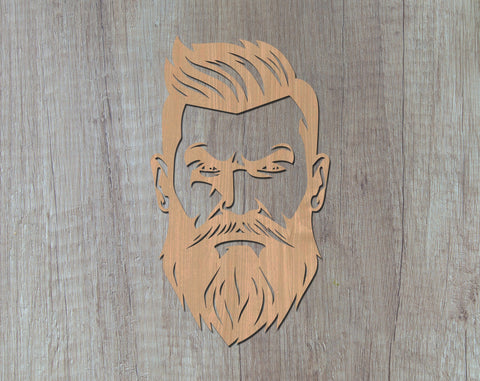 Bearded Man Laser SVG Cut File, Bearded Man Glowforge File, Bearded Man DXF, Bearded Man Wall Art SVG SVG HappyDesignStudio 