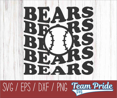 Bears Baseball Vintage SVG Digital Download Printable - SVG, EPS, DXF, PNG SVG Team Pride SVG 
