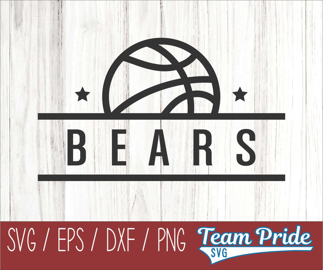 Bears Basketball SVG Digital Download Printable - SVG, EPS, DXF, PNG 2 SVG Team Pride SVG 