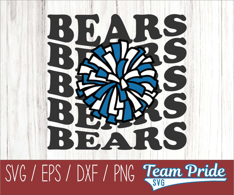 Bears Cheer Vintage SVG Digital Download Printable - SVG, EPS, DXF, PNG SVG Team Pride SVG 