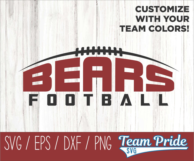 Bears Football SVG Digital Download Printable - SVG, EPS, DXF, PNG 2 SVG Team Pride SVG 
