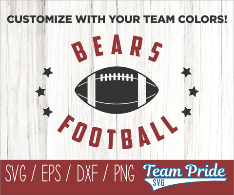 Bears Football SVG Digital Download Printable - SVG, EPS, DXF, PNG 3 SVG Team Pride SVG 
