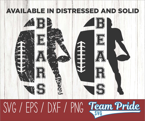 Bears Football SVG Digital Download Printable - SVG, EPS, DXF, PNG 6 SVG Team Pride SVG 