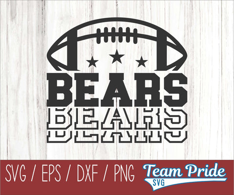 Bears Football SVG Digital Download Printable - SVG, EPS, DXF, PNG SVG Team Pride SVG 