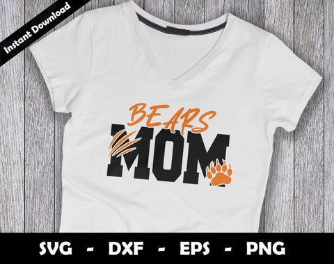 Bears Mom SVG Cut File, Bears logo SVG Design, Bears Mom Football, T-Shirt Sublimation Design Png SVG Arthur Arellano 