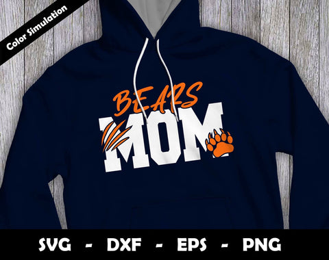 Bears Mom SVG Cut File, Bears logo SVG Design, Bears Mom Football, T-Shirt Sublimation Design Png SVG Arthur Arellano 