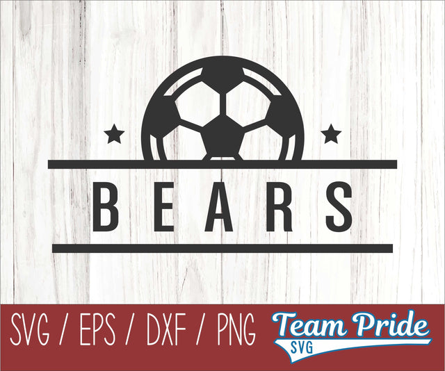 Bears Soccer SVG Digital Download Printable - SVG, EPS, DXF, PNG SVG Team Pride SVG 
