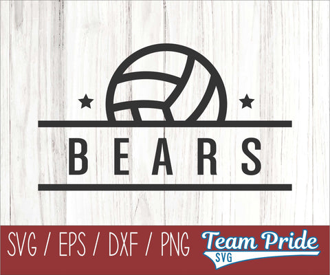 Bears Volleyball SVG Digital Download Printable - SVG, EPS, DXF, PNG 2 SVG Team Pride SVG 