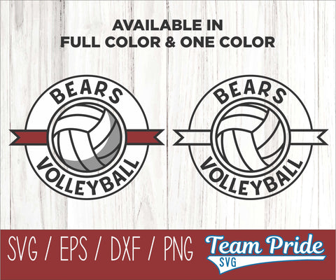 Bears Volleyball SVG Digital Download Printable - SVG, EPS, DXF, PNG SVG Team Pride SVG 