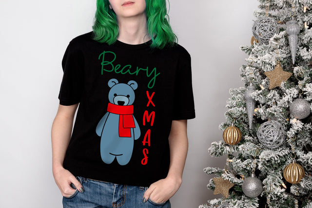 Beary Christmas Bear with Scarf SVG SVG Risa Rocks It 