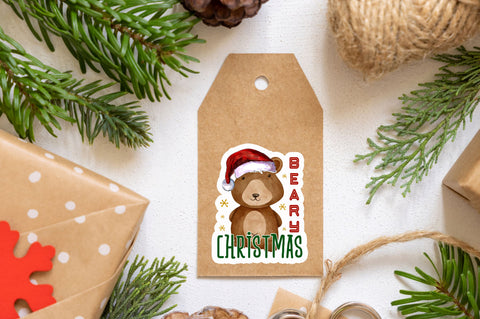 Beary christmas Sticker Design Sublimation Regulrcrative 