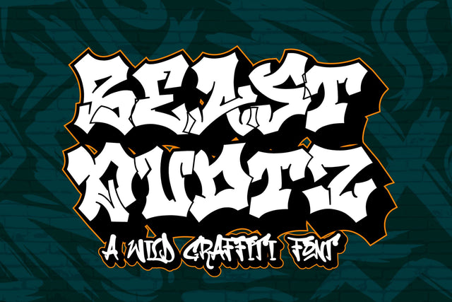 Beast Quotz – Wildstyle Graffiti Display Font (2 Layered Styles) Font Mozzatype 