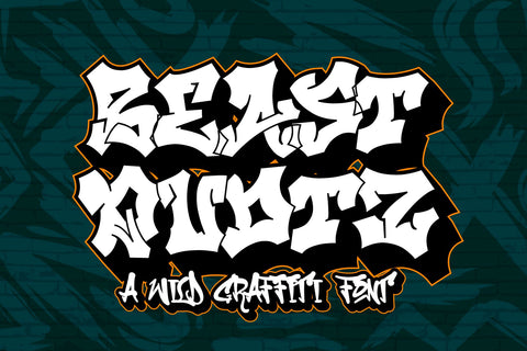 Beast Quotz – Wildstyle Graffiti Display Font (2 Layered Styles) Font Mozzatype 