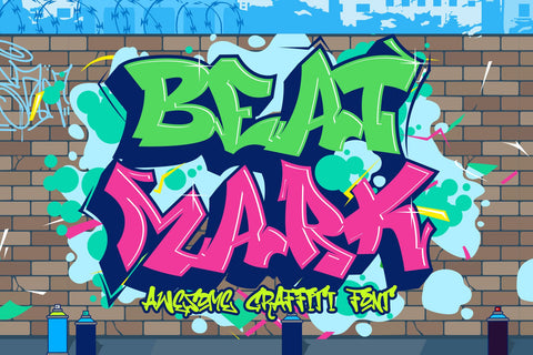 Beat Mark - Awesome Graffiti Alphabet Font Mozzatype 