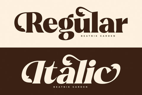 Beatnik Garden - Decorative Retro Serif Font Letterena Studios 