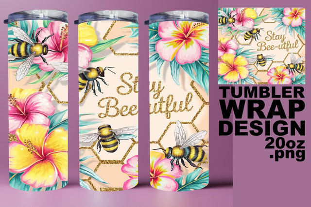 Beautiful 20oz design, perfect for sublimation lovers! , Bee Sublimation HoodArtCraft 
